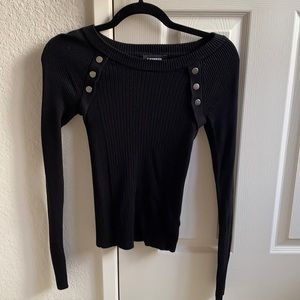 Ribbed black long sleeve sweater Express-size XS